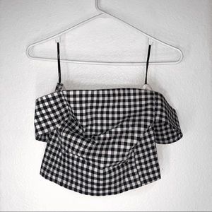 Off the shoulder gingham top